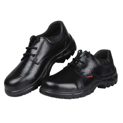 Karam FS05BL ISI Marked Men's Deluxe Workman Safety Shoe, Black(Size-6)