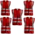 Gravitech 5 Pcs 120 GSM Red Colour Safety Jacket With 2" High Grade Reflective Fabric Tape (GI-RJ-04)