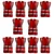 Gravitech 10 Pcs 120 GSM Red Colour Safety Jacket With 2" High Grade Reflective Fabric Tape (GI-RJ-04)