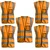 Gravitech 5 Pcs 120 GSM Orange Colour Safety Jacket With 2" High Grade Reflective Fabric Tape (GI-RJ-04)