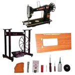JACO (TA-1) 1200 Stitches/Min Cast Iron Round Sewing Machine With Table, Stand & Accessories Combo Pack 