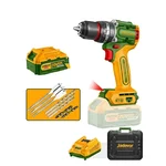 Jadever 13mm 20V Cordless BL 3-In-1 Functionality Impact Drill With Battery-Charger & Drill Bits, 92Nm Torque (JDCDP9281)