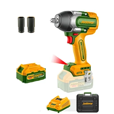 Jadever 1/2 Inch 20V Cordless BL Powerful Impact Wrench With Battery-Charger & Sockets, Max. Torque 780Nm (JDCD1B78)
