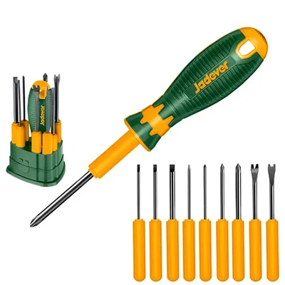 Jadever 9-In-1 Interchangeable Screwdriver Set Suitable For Household, Automotive, Electronics Repair & DIY Projects (JDSS1B10)