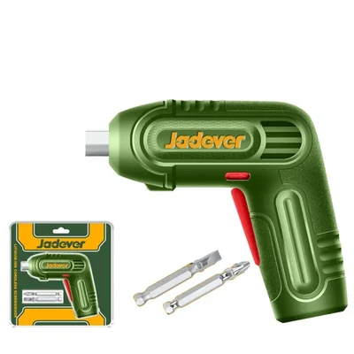 Jadever 6.35mm (1/4") 4V Cordless Max. Torque 4Nm Screwdriver With 2 Pcs Cr-V Bits, 0-240 RPM (JDCV4628)
