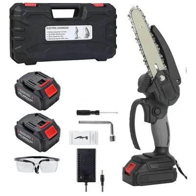 Jaiveer 6 Inch Mini Cordless Chainsaw Dual Battery With 21V Battery & Charger