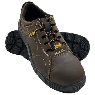 JAMA JB048 Industrial Leather Safety Shoe, Anti-Static, Heat, Water & Oil Resistant, Anti-Static, DD-PU Sole(Size-6)