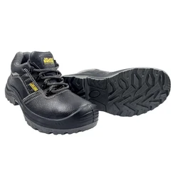 JAMA JR005 Scratch Resistant Leather Safety Shoe, Heat, Water & Oil Resistant, 200J Steel Toe Cap, DD-PU Sole(Size-6)