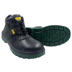 JAMA JS077 Heat Resistant Safety Shoe, Hi-Ankle, Anti-Static, Double Density PU-Nitrile Rubber Sole, 200J Steel Toe Cap(Size-6)