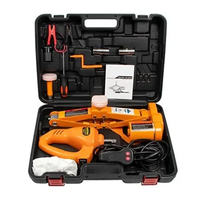Janvitha JSJS3T 3 Ton 12V DC 150W Electric Scissor Jack Tool Kit with Impact Wrench for Tire Change