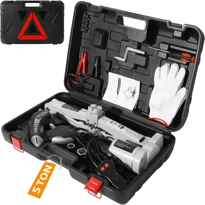 Janvitha JSJS5T 5 in 1 5 Ton 12V 150W Electric Scissor Car Floor Jack with Impact Wrench for All Cars MPV, Sedan and SUV