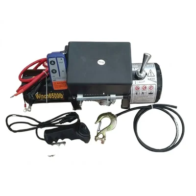 Heavy Duty 6500LBS Heavy Duty Electric Jeep Winch | 3.25 Ton, 3.1KW Motor, 12V DC, 15M Wire Rope, 19x7 Construction