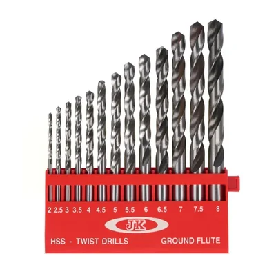JK Super Drive 13 Pcs HSS Straight Shank Jobber Drills Set (2.00mm - 8 mm)