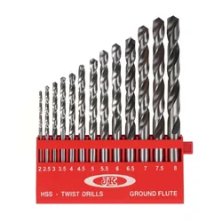 JK Super Drive 13 Pcs HSS Straight Shank Jobber Drills Set (2.00mm - 8 mm)
