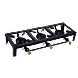 Bapa 29 X 10 X 4.5 Inch Jodhpuri Triple Burner Gas Bhatti Ideal for Both Domestic and Commercial Use