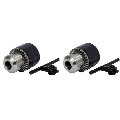 Jon Bhandari 1.5 to 13 mm Drill Chuck with Manual Key, Mount 3/8-24 UNF - 2 Pcs