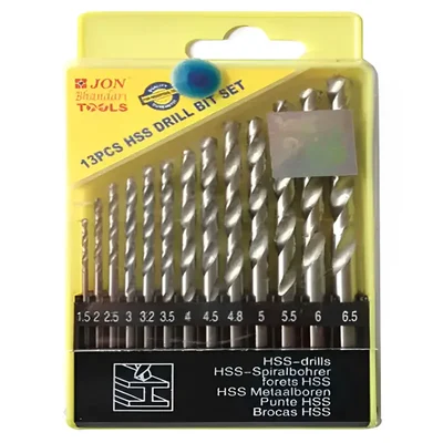 Jon Bhandari 13 Pcs Hss Drill Bits Set Plastic Box - Pack Of 1