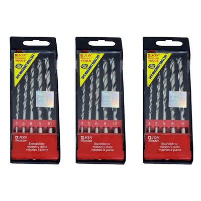 Jon Bhandari 5 Pcs Masonry Drill Bit Set - Pack Of 3 (15 Pcs)