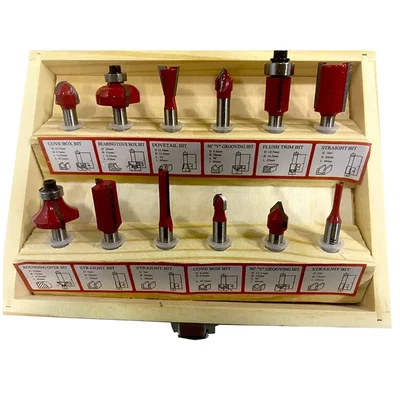 Jon Bhandari 12 pcs 6 mm Premium Router Trimmer Bit Set 