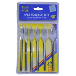Jon Bhandari 6 Pcs Flat Wood Drill Bits Set - Pack of 1