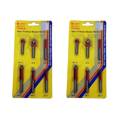 Jon Bhandari 6 pcs Router Trimmer Bit Set - Pack Of 2