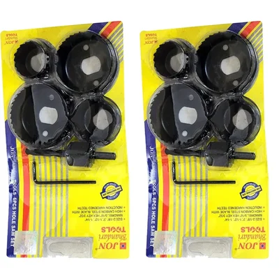 Jon Bhandari 6 Pcs Wood Hole Saw (W-011) - Pack Of 2 (12 Pcs)