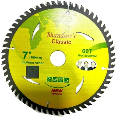 Jon Bhandari 7 inch (180 mm) 60T TCT Wood Cutting Blade Bhandari Classic With Pen
