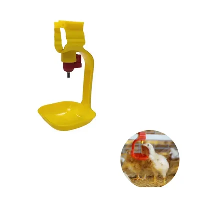 GKI Poultry J Type Nipple with Square Drip Cup for Poultry Farms (Pack of 10)