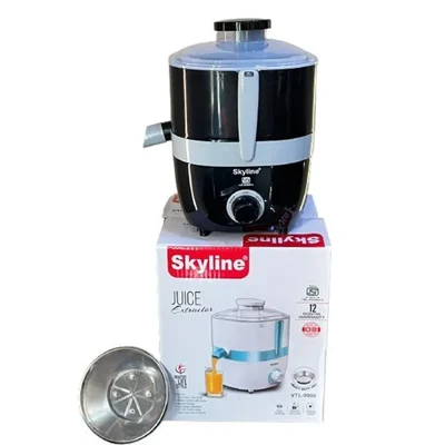 SKYLINE VTL 9900 Juice Extractor 400 W, Stainless Steel Cutter, Sleek Black for Fresh Fruit and Vegetable Juicing