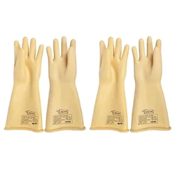 Jyot 2 Pair Safety Gloves - 11 Kva Electrical Insulated Rubber Seamless