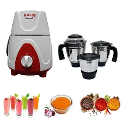 Kalsi 765W Marvel Mixer Round Plastic Body with 3 Stainless Steel Jars