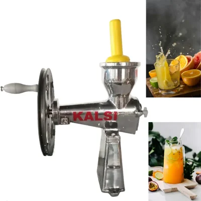 Kalsi No.14 Hand Crank Pulpy Fruit Juicer (Mango,Orange,Papaya,Kiwi) with SS Rod, CI Wheel & 4.7 Inches Hopper Dia