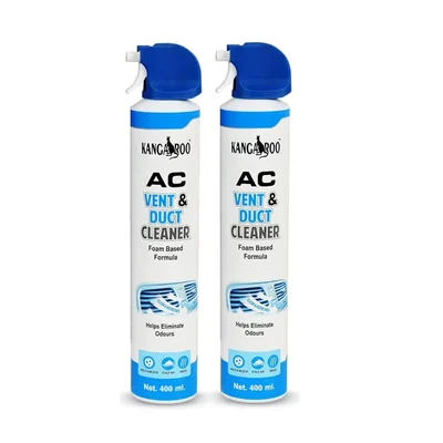 Kangaroo 400ml x2 Pack AC Vent Duct Cleaner Foam Spray Odour Neutralizer Long Nozzle - AC Duct Cleaner Pack (KNG-ACDC-02)