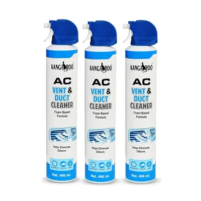 Kangaroo 400ml x3 Pack AC Vent Duct Cleaner Foam Spray Odour Neutralizer Long Nozzle - KNG-ACDC-03