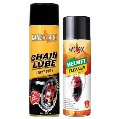 Kangaroo 500ml Chain Lube 200ml Helmet Cleaner Combo Heavy Duty Maintenance Kit Chain Lube 5 x Helmet Cleaner 2 (CL_500_HC_T_200)