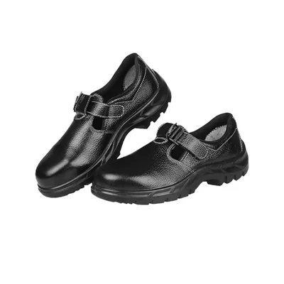 KARAM Ladies Black Leather Safety Footwear, Trap With Buckle, Protective Metal Toe Cap (FS 101)(Size-3,Pack-1)