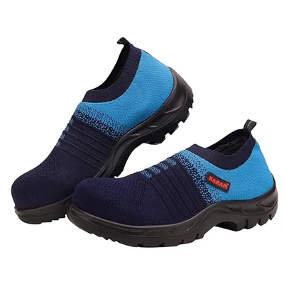 KARAM Blue & Black Safety Shoe With Excellent Grip, Comfort And Slip Resistance (FS203)(Size-5,Pack-1)