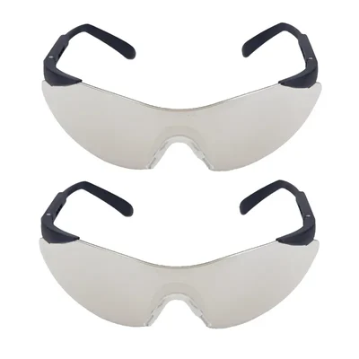KARAM Polycarbonate Safety Goggles with Flexible Nose Pads For Indoor and Outdoor Use (ES006) - Pack of 2