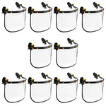 Karam ES51 Pack of 10 Helmet Mountable Clear Polycarbonate Face Shield for Welding, Grinding and Industrial Safety
