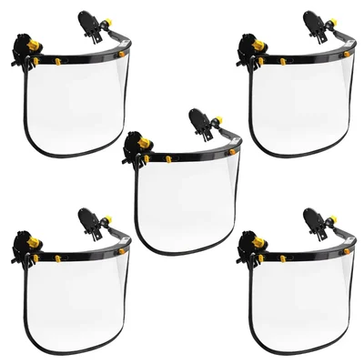 Karam ES51 Pack of 5 Helmet Mountable Clear Polycarbonate Face Shield for Welding, Grinding and Industrial Safety