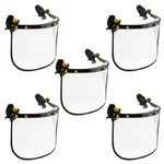 Karam ES51 Pack of 5 Helmet Mountable Clear Polycarbonate Face Shield for Welding, Grinding and Industrial Safety