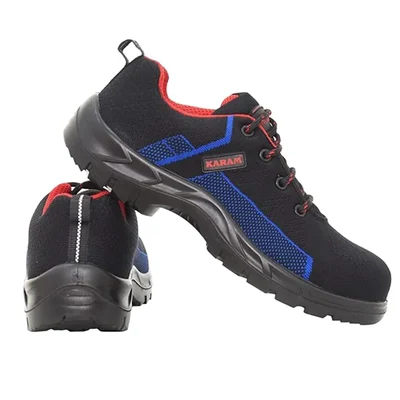 KARAM Blue & Black Safety Shoe With Excellent Grip, Comfort And Slip Resistance (FS204)(Size-4,Pack-1)