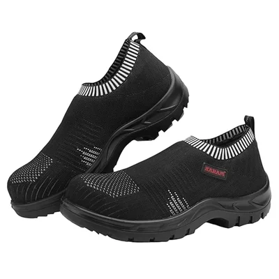 KARAM Black Safety Shoe With Excellent Grip, Comfort And Slip Resistance (FS208)(Size-4,Pack-1)