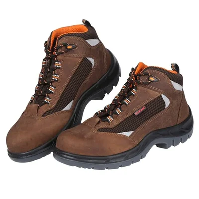 KARAM Brown Leather Safety Shoes With Excellent Grip, Comfort & Slip Resistance (FS 65)(Size-3,Pack-1)