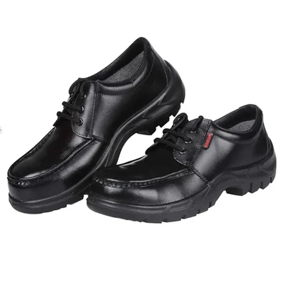 KARAM ISI Marked Black Leather Safety Shoe With Excellent Grip, Comfort & Slip Resistance (FS 71)(Size-4,Pack-1)