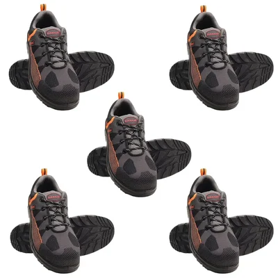KARAM Grey & Orange ISI Marked, Excellent Grip, Comfort & Slip Resistance Safety Shoe (FS210)(Size-6,Pack-5)