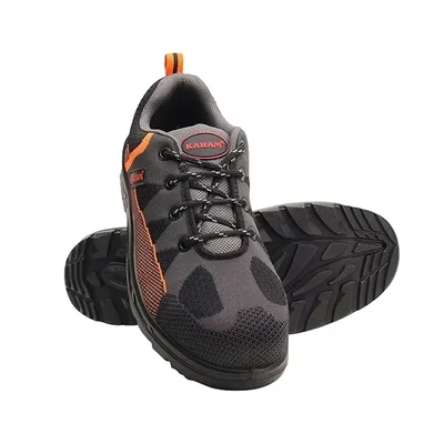 KARAM FS210 Grey & Orange ISI Marked, Excellent Grip, Comfort & Slip Resistance Safety Shoe(Size-6)