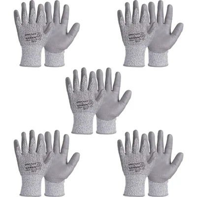 KARAM Industrial Safety Gloves with Cut Resistant For Men (HS 41) - Pack of 5(Size-Medium)