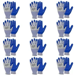 KARAM HS61 Pack of 12 Blue Latex Coating Safety Gloves For Mechanical Hazards