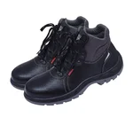 KARAM Quick Release Ankle Height Black Leather Safety Footwear (FS 22)